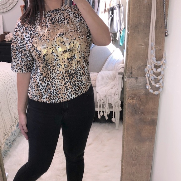 Topshop tiger print top size 6 - Picture 1 of 4